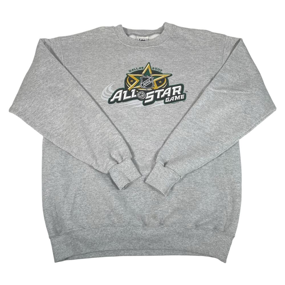 Vintage Dallas Stars Mens Medium Crewneck Sweater 2007 All Star Game Gray